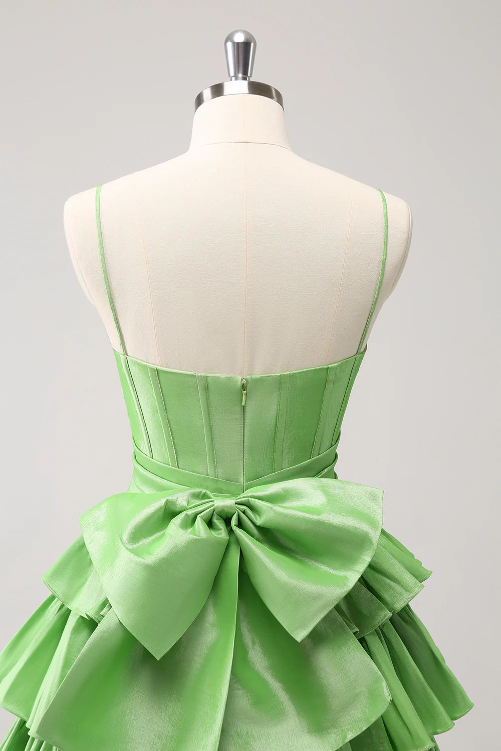 DingJi Wedding Cute A-line Waist Bow Fold Layered Short Homecoming Dresses